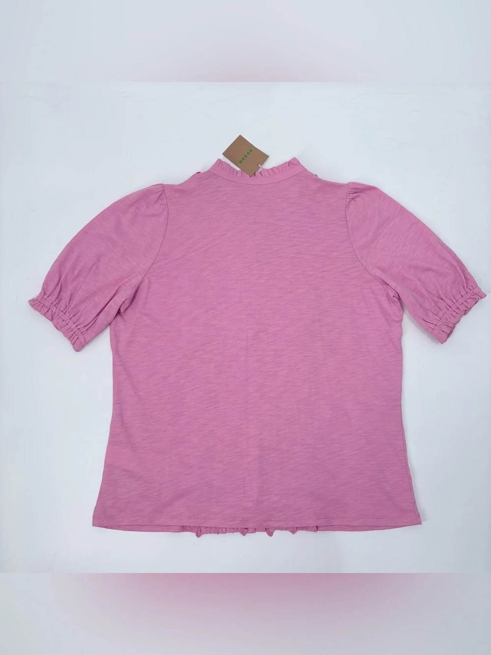 BODEN Formica Pink Eda Ruffle Front Shirt NWT